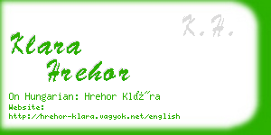 klara hrehor business card
